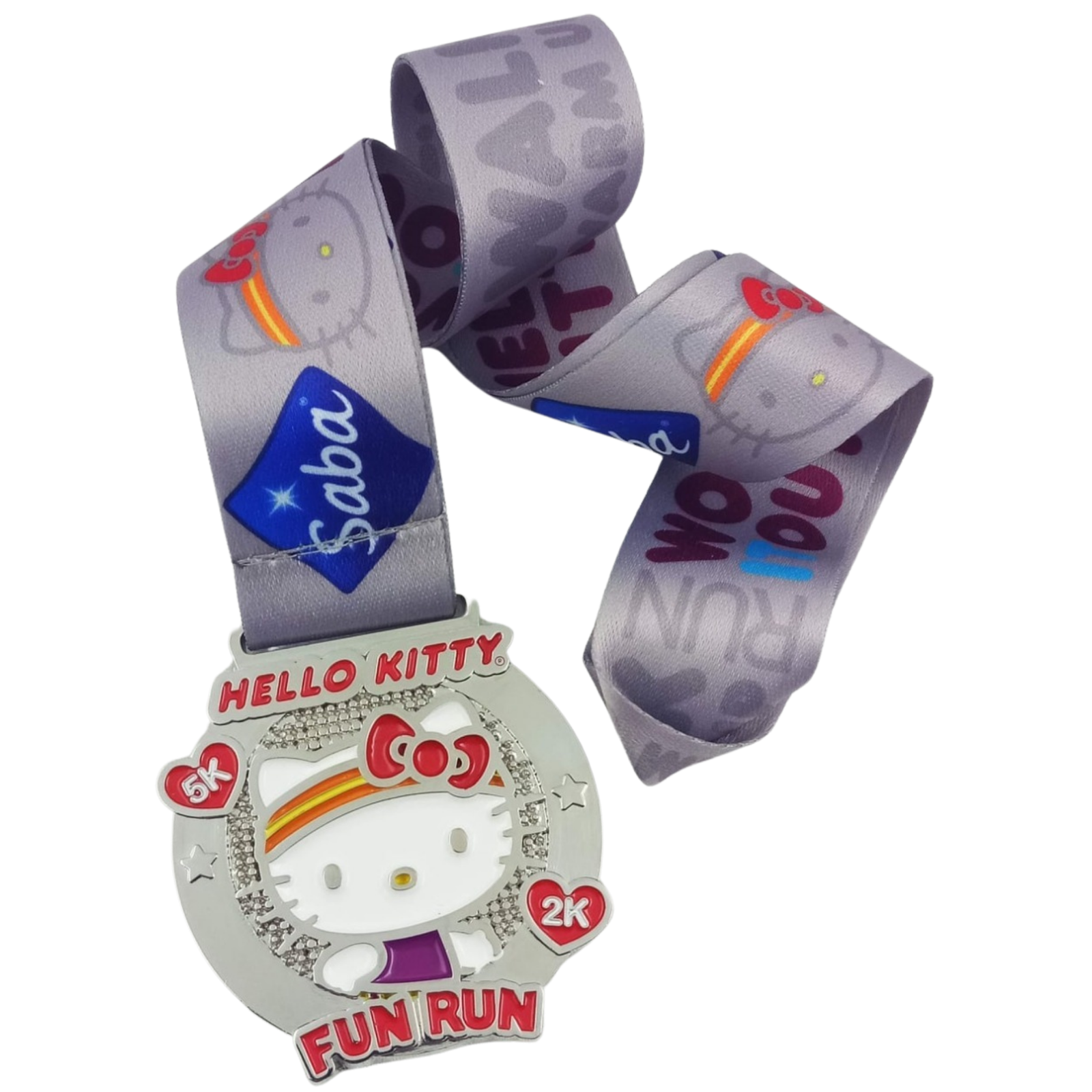 Medalla Hello Kitty Fun Run con listón personalizado